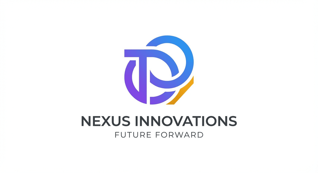 A minimalist tech logo with geometric shapes, purple and blue gradient Logo design, memorable, scalable, professional. Use these brand colors harmoniously: primary #8B5CF6, secondary #3B82F6, accent #F59E0B. Style: Clean, minimal, corporate aesthetic with refined typography.