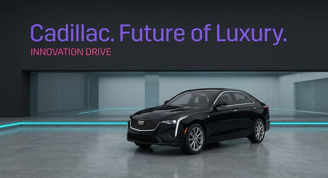 black Cadillac Use these brand colors harmoniously: primary #8B5CF6, secondary #EC4899, accent #06B6D4. Style: Clean, minimal, corporate aesthetic with refined typography.