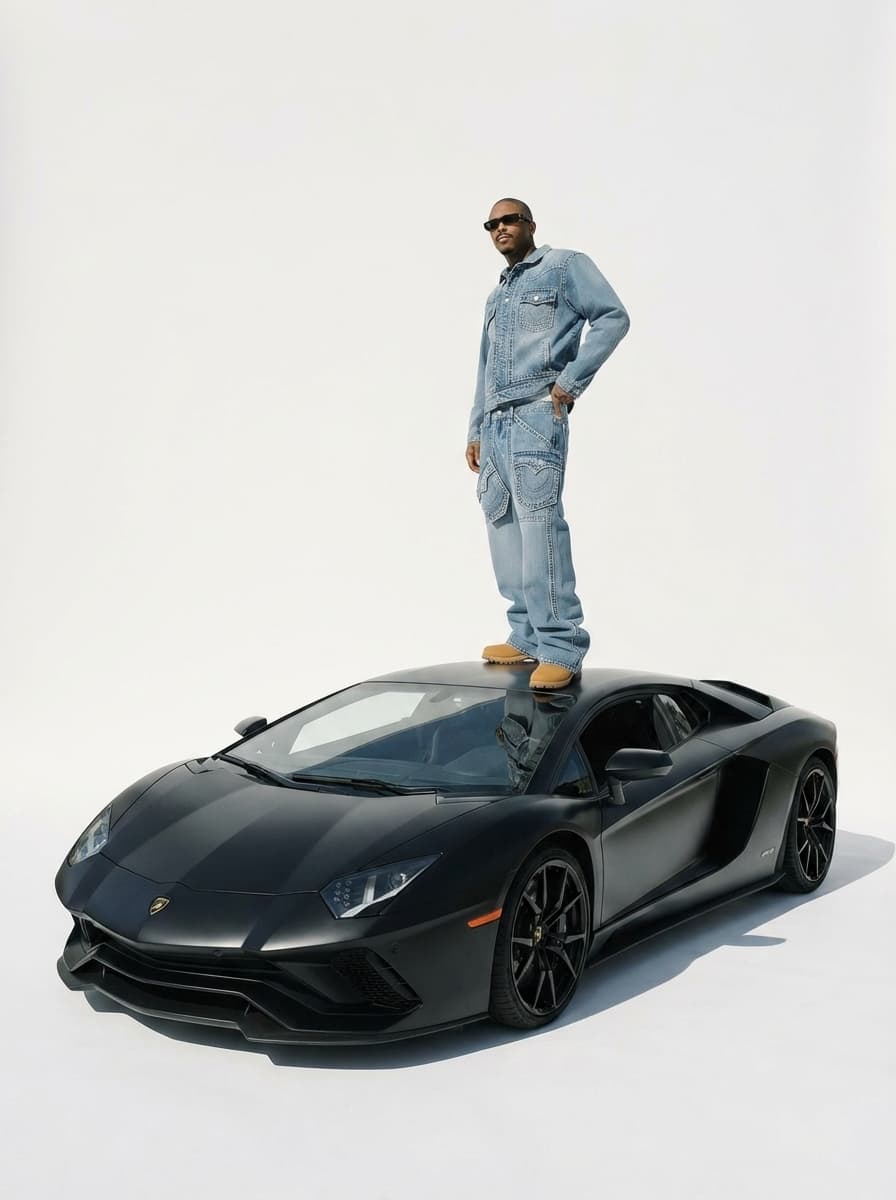 man standing on lambo

[Character "yg": black man]