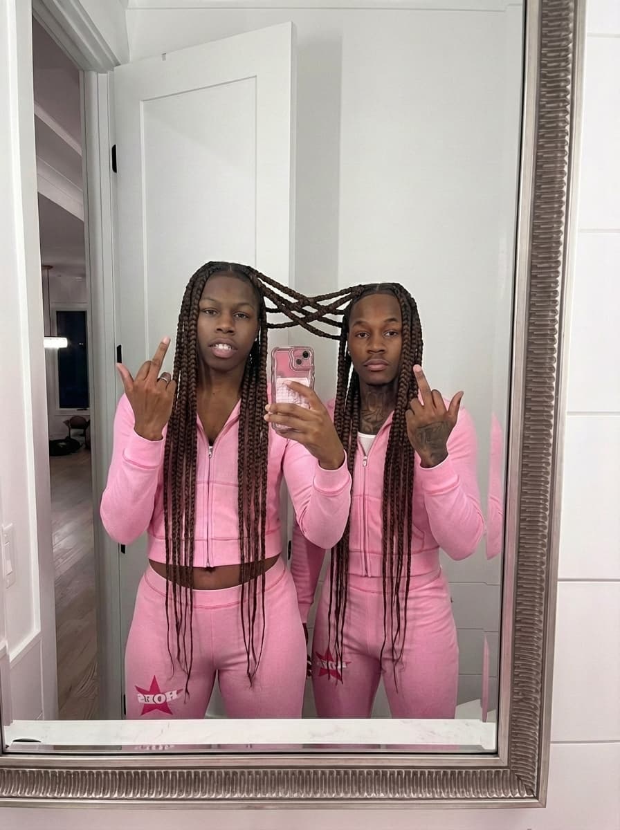 i want them to have long braids that connect with each other