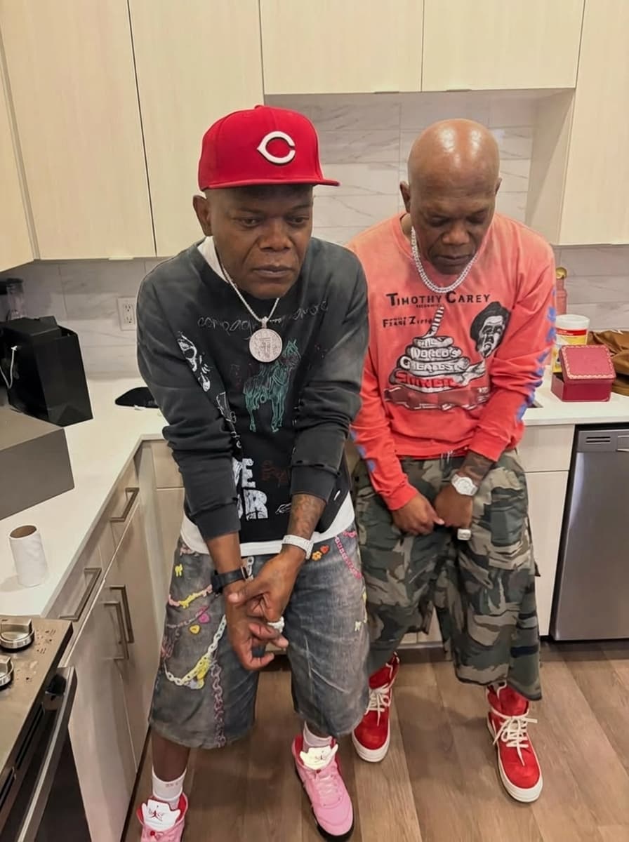 Use the provided image as the base reference. Maintain the exact same environment lighting, camera angle, pose, outfit structure, and composition from the original image.
Replace the original subject with Samuel L. Jackson,Movie Actor wearing outfits attached
