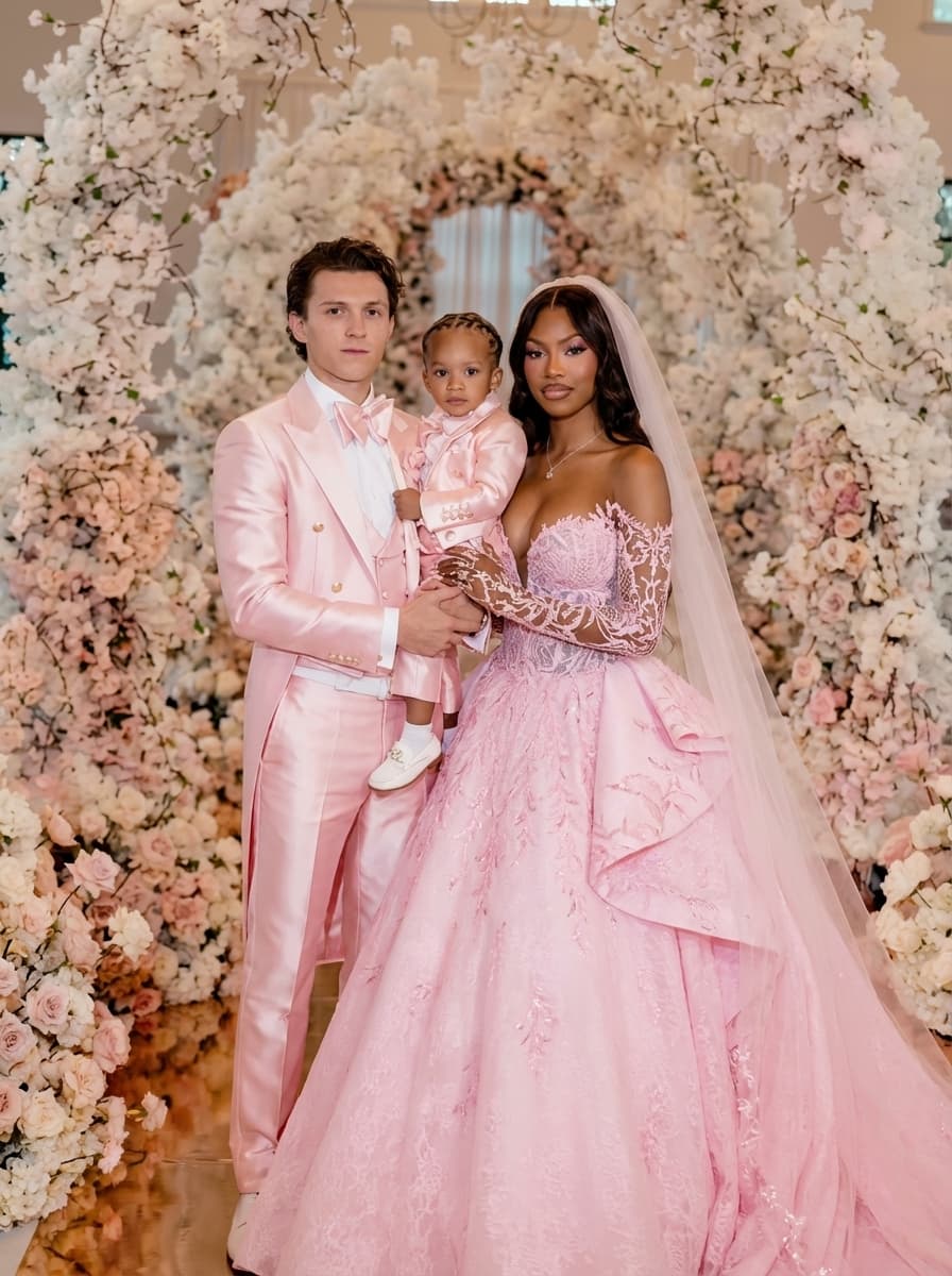 replace the people in this photo with tom holland and Zendeya Stoermer Coleman. make sure to remove all tatoos make it look ultra realstic and make sure all of their body matches the skin tone of who they are. keep them in the same outfits as the original.