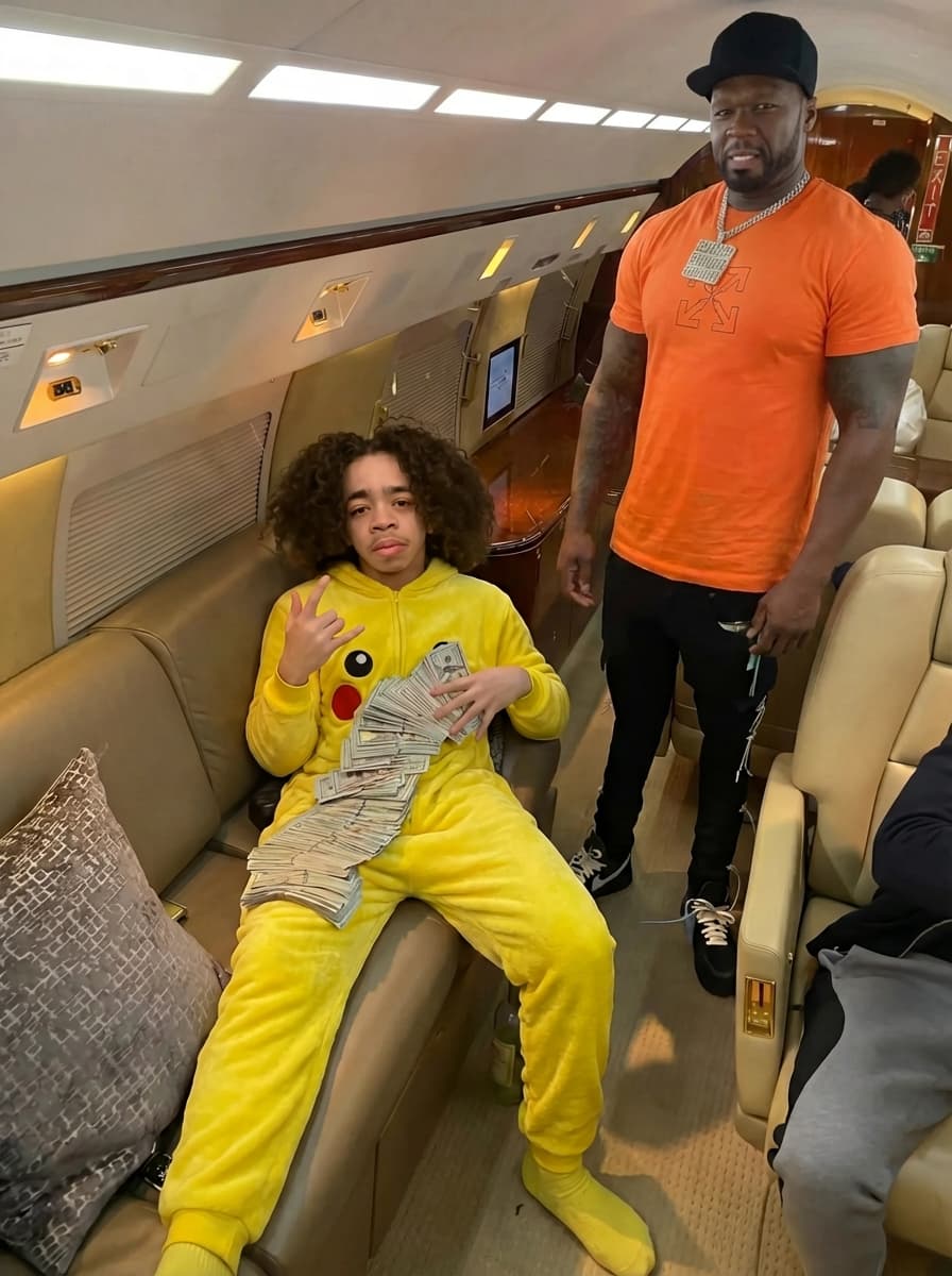 make the man in the orange skin match his face and make him more muscular like 50 cent the rappers size 