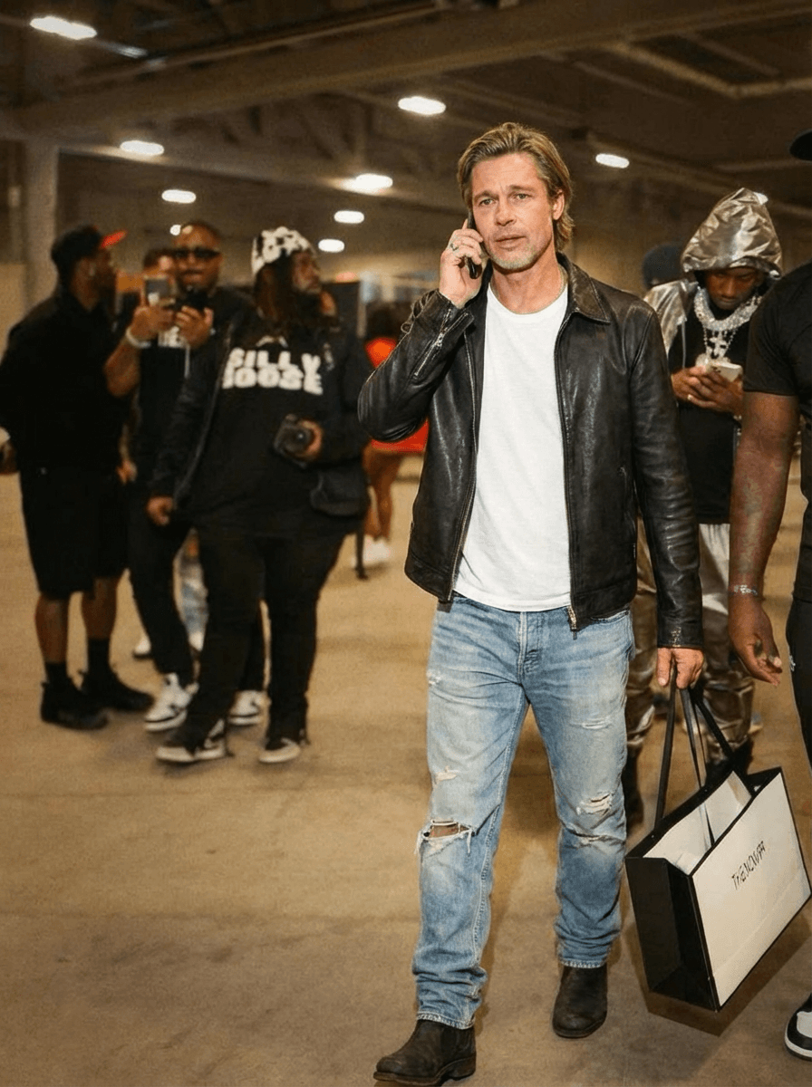 Use the provided image as the base reference. Maintain the exact same environment lighting, camera angle, pose, outfit structure, and composition from the original image.
Replace the original subject with Brad Pitt,Movie Actor wearing outfits attached
