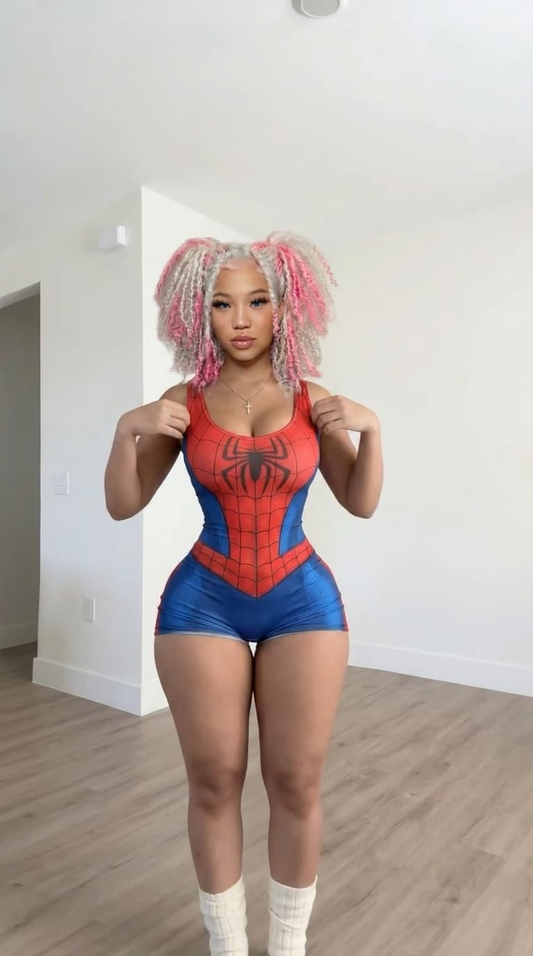 Replace the face, skin tone, and hairstyle of the black hair woman with the pink and white hair woman reference person, while keeping the original pose, body, outfit, lighting, and background unchanged. Ensure the result looks natural, realistic, and seamlessly blended.
ultra realistic, highly detailed, sharp focus, realistic skin texture, natural lighting, photorealistic, high quality, cinematic details, realistic shadows, lifelike appearance, DSLR photo, 8k, professional photography, seamless blending, natural proportions