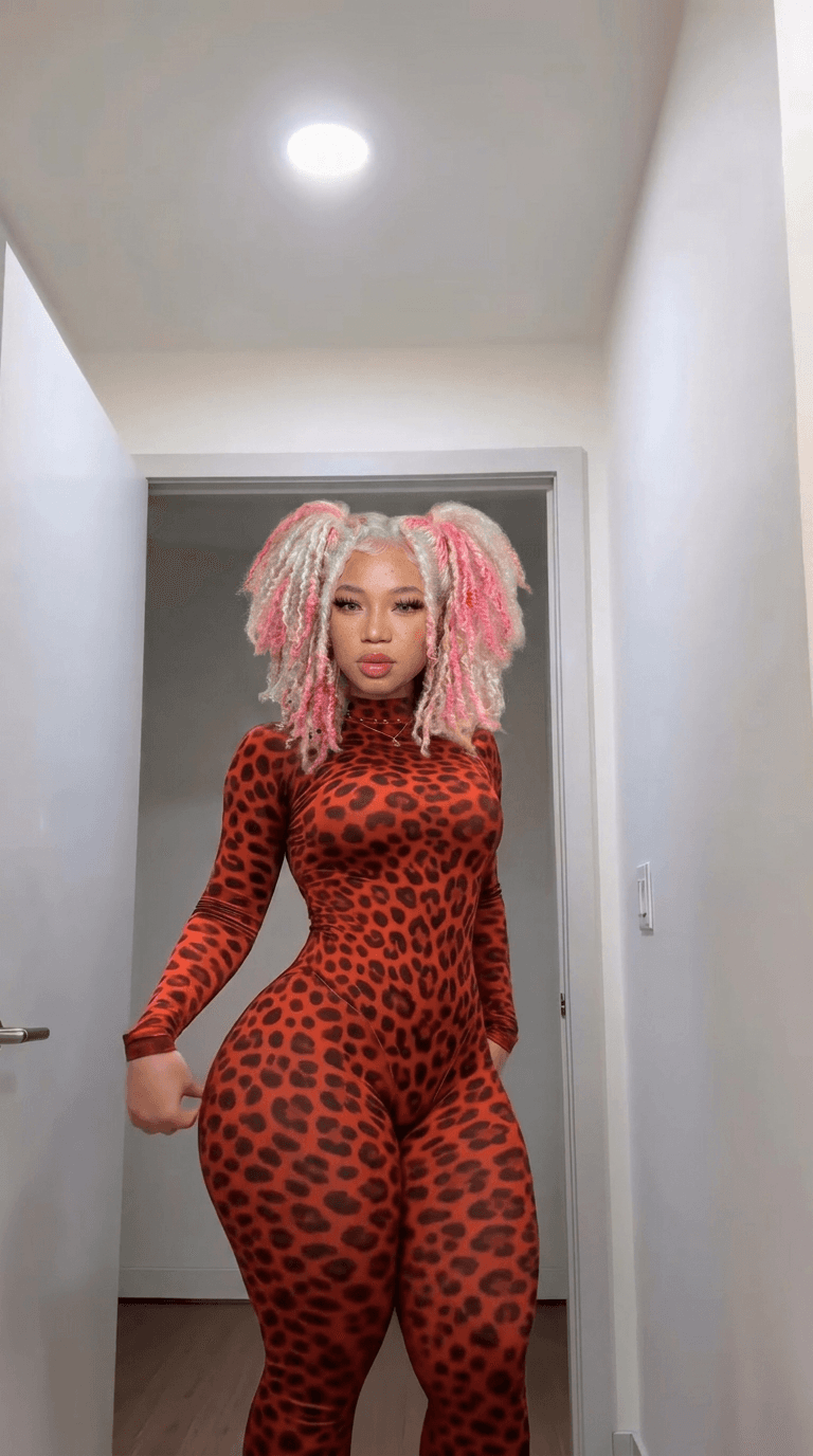 Replace the face, skin tone, and hairstyle of the black hair woman with the pink and white hair woman reference person, while keeping the original pose, body, outfit, lighting, and background unchanged. Ensure the result looks natural, realistic, and seamlessly blended.
ultra realistic, highly detailed, sharp focus, realistic skin texture, natural lighting, photorealistic, high quality, cinematic details, realistic shadows, lifelike appearance, DSLR photo, 8k, professional photography, seamless blending, natural proportions