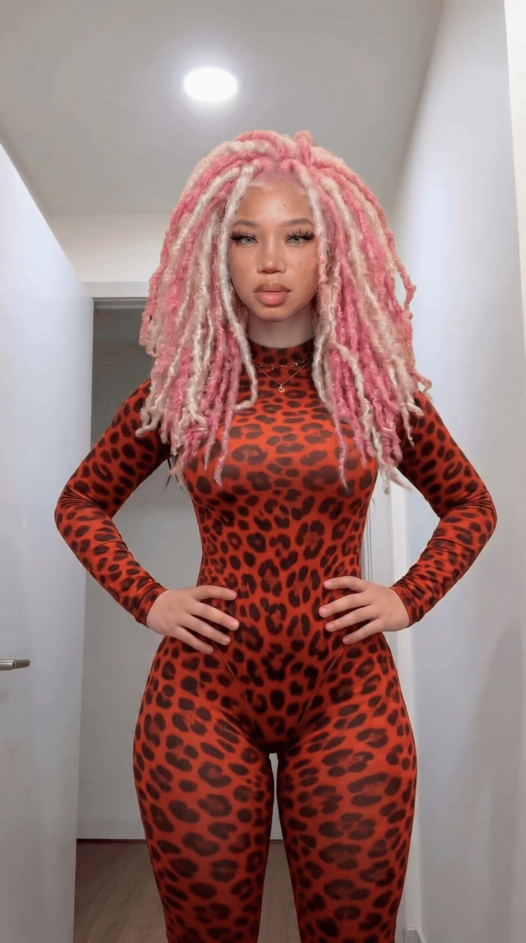 Replace the face, skin tone, and hairstyle of the black hair woman with the pink and white hair woman reference person, while keeping the original pose, body, outfit, lighting, and background unchanged. Ensure the result looks natural, realistic, and seamlessly blended.
ultra realistic, highly detailed, sharp focus, realistic skin texture, natural lighting, photorealistic, high quality, cinematic details, realistic shadows, lifelike appearance, DSLR photo, 8k, professional photography, seamless blending, natural proportions