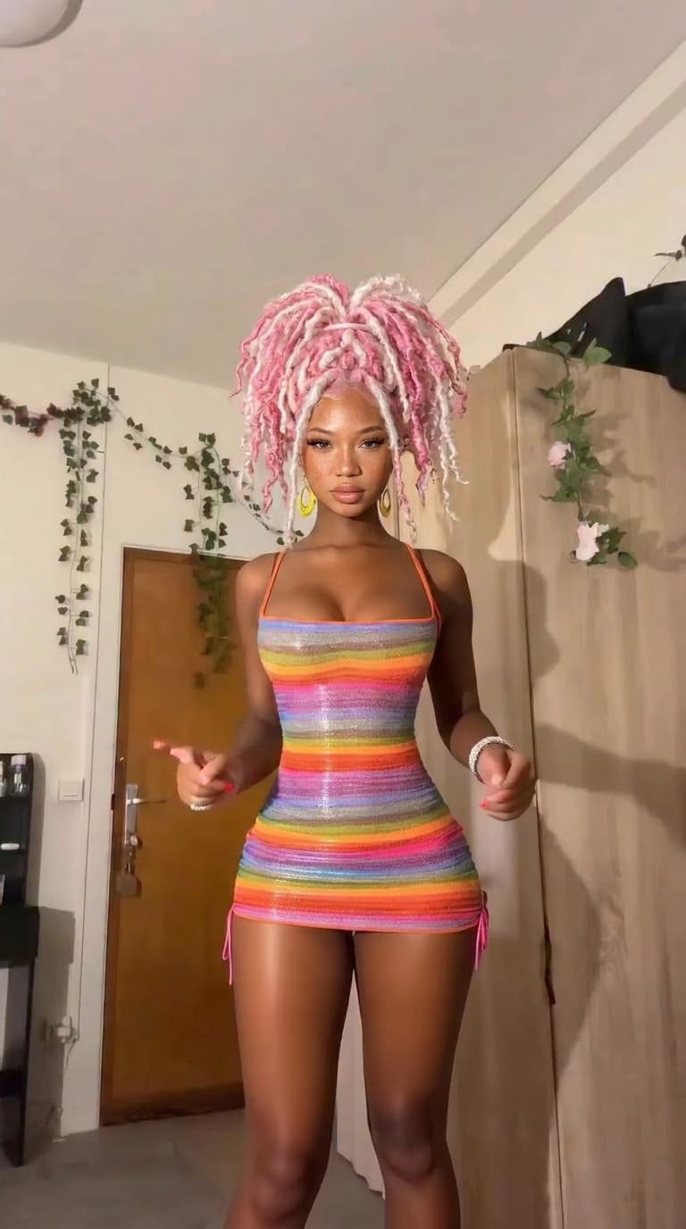 Replace the face, skin tone, and hairstyle of the black hair woman with the pink and white hair woman reference person, while keeping the original pose, body, outfit, lighting, and background unchanged. Ensure the result looks natural, realistic, and seamlessly blended.
ultra realistic, highly detailed, sharp focus, realistic skin texture, natural lighting, photorealistic, high quality, cinematic details, realistic shadows, lifelike appearance, DSLR photo, 8k, professional photography, seamless blending, natural proportions