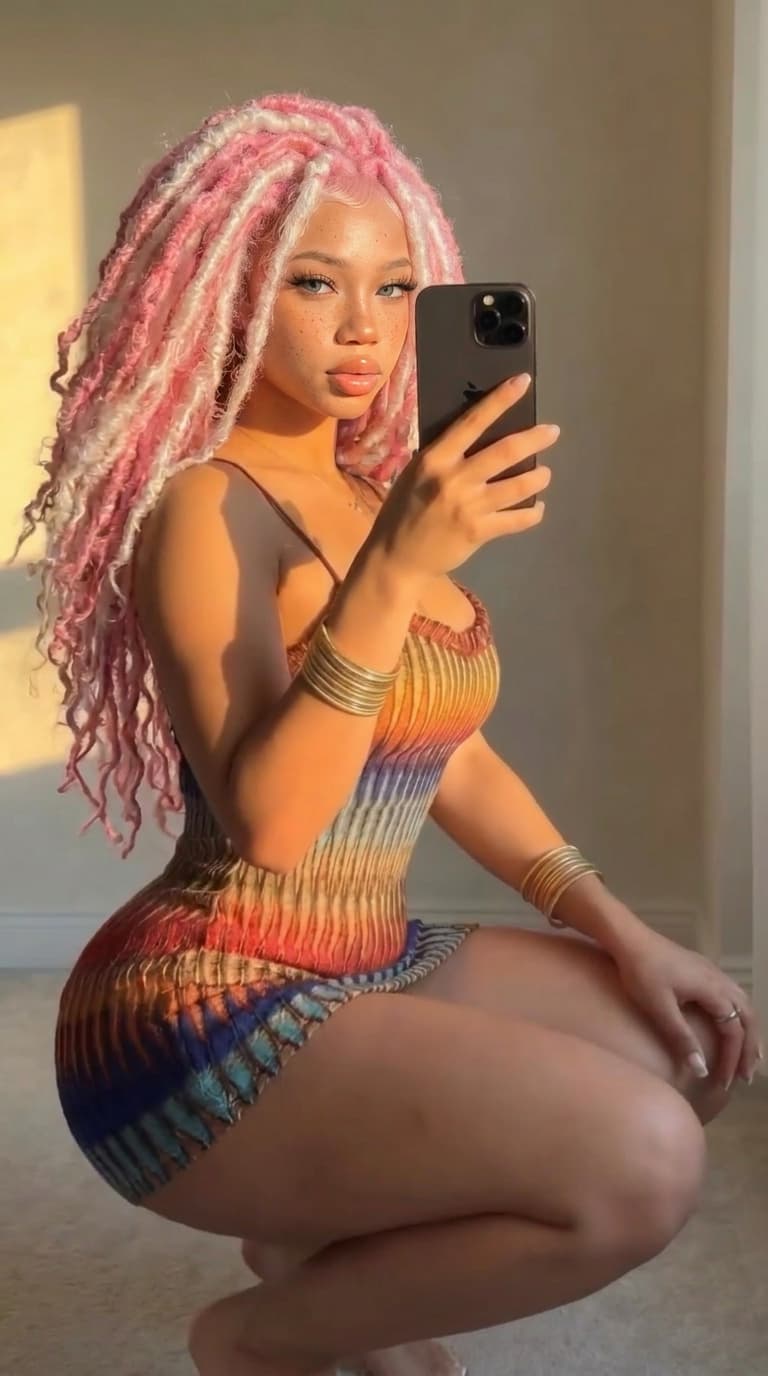 Replace the face, skin tone, and hairstyle of the black hair woman with the pink and white hair woman reference person, while keeping the original pose, body, outfit, lighting, and background unchanged. Ensure the result looks natural, realistic, and seamlessly blended.
ultra realistic, highly detailed, sharp focus, realistic skin texture, natural lighting, photorealistic, high quality, cinematic details, realistic shadows, lifelike appearance, DSLR photo, 8k, professional photography, seamless blending, natural proportions