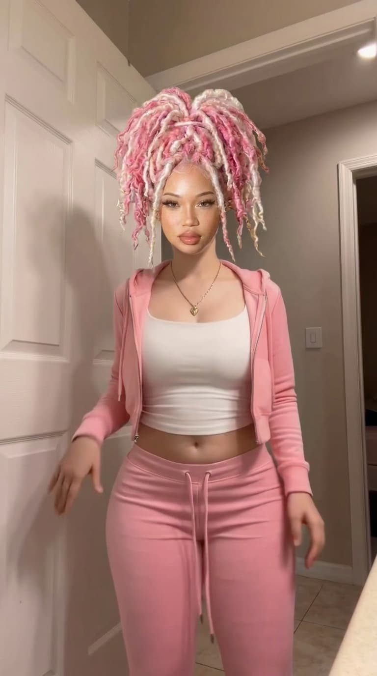Replace the face, skin tone, and hairstyle of the blonde hair woman with the pink and white hair woman reference person, while keeping the original pose, body, outfit, lighting, and background unchanged. Ensure the result looks natural, realistic, and seamlessly blended.
ultra realistic, highly detailed, sharp focus, realistic skin texture, natural lighting, photorealistic, high quality, cinematic details, realistic shadows, lifelike appearance, DSLR photo, 8k, professional photography, seamless blending, natural proportions