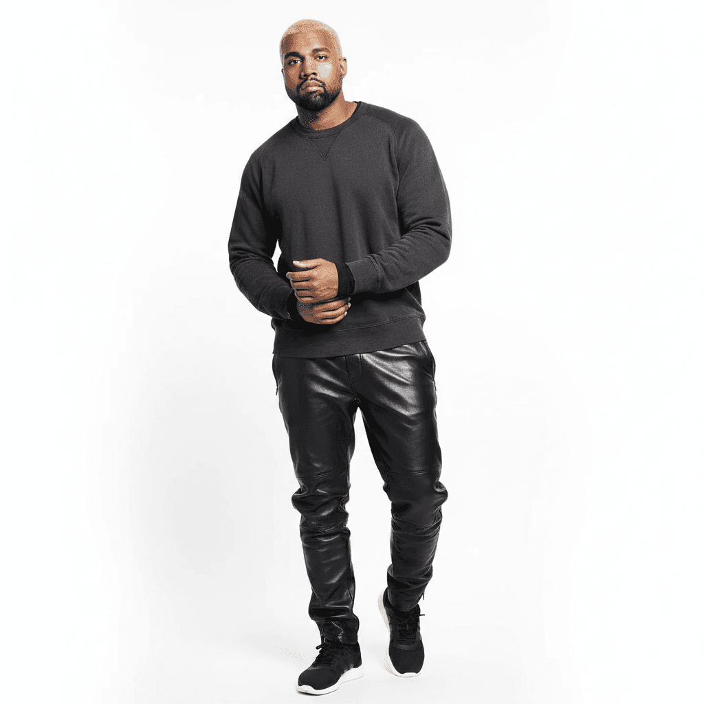 A full-body shot of a young man, genetically identical to INPUT_IMAGE, wearing the exact same outfit as INPUT_IMAGE, looking slightly to the left with a subtle head tilt, hands naturally clasped in front of him, weight shifted to his right leg, left leg slightly bent with the heel raised, viewed from a slightly high angle; seamless pure white studio background, professional studio lighting, clean subject isolation, photorealistic skin detail, natural micro-shadows and accurate light falloff, sharp, clean, realistic, no distortions, no deformed anatomy, no extra limbs, no warped face, no inaccurate skin tone, no cartoon style