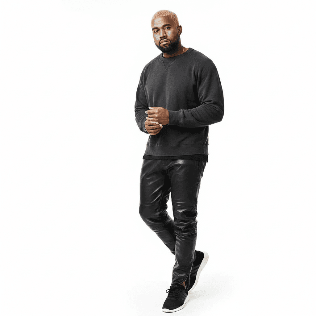 A full-body shot of a young man, genetically identical to INPUT_IMAGE, wearing the exact same outfit as INPUT_IMAGE, looking slightly to the left with a subtle head tilt, hands naturally clasped in front of him, weight shifted to his right leg, left leg slightly bent with the heel raised, viewed from a slightly high angle; seamless pure white studio background, professional studio lighting, clean subject isolation, photorealistic skin detail, natural micro-shadows and accurate light falloff, sharp, clean, realistic, no distortions, no deformed anatomy, no extra limbs, no warped face, no inaccurate skin tone, no cartoon style [Variation 2: Create a unique variation]