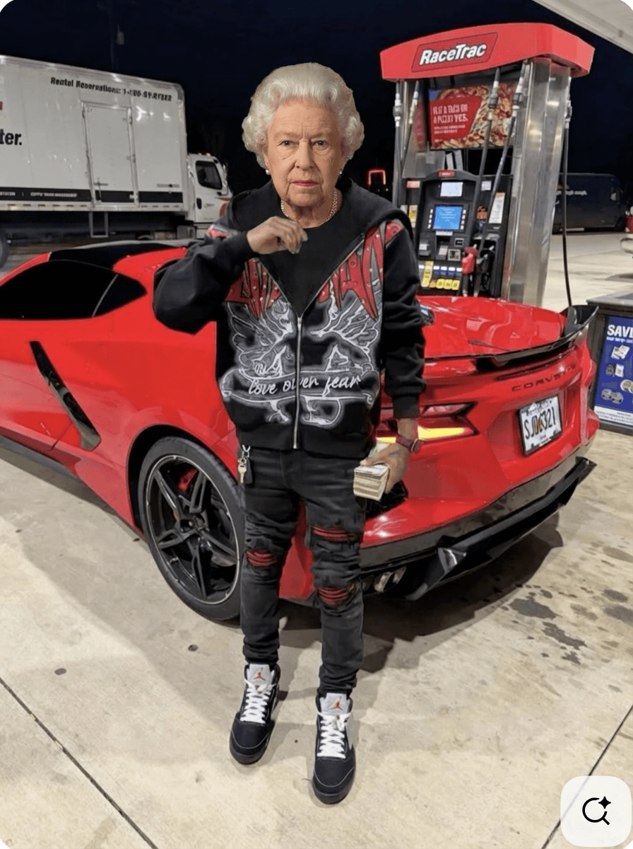 Queen Elizabeth II,Political Leader

Use the provided image as the base reference. Maintain the exact same environment lighting, camera angle, pose, outfit structure, and composition from the original image.
Replace the original subject with  wearing outfits attached
