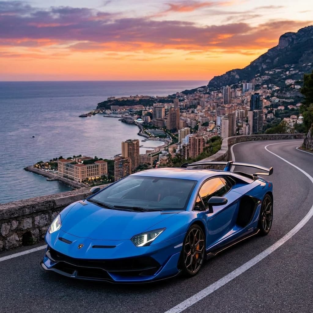 blue Lamborghini