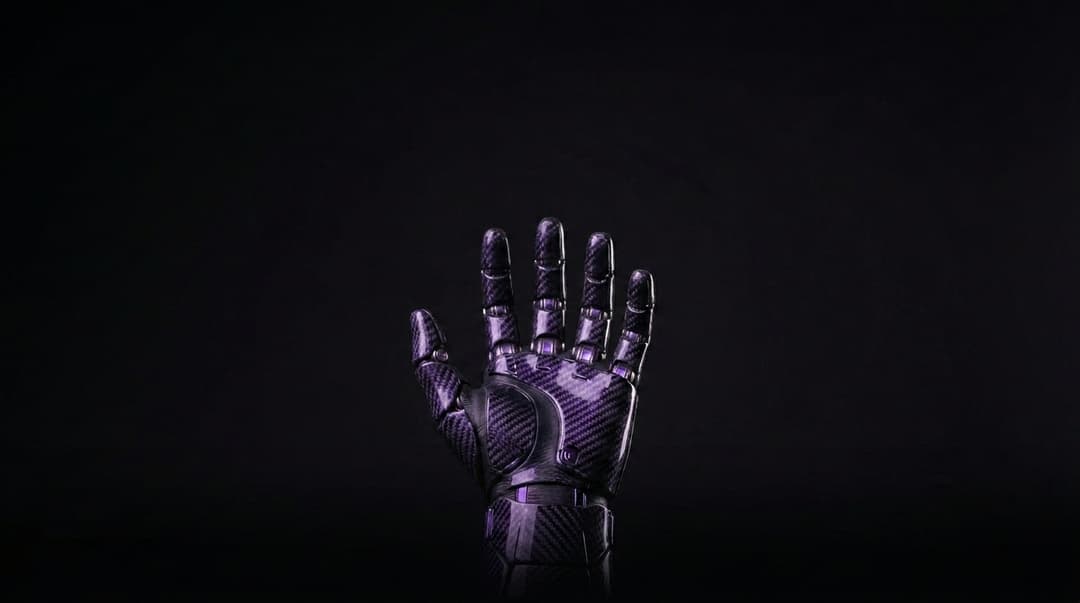 make robotic hand face the camera and arm slighly shorty exposing more empty space above hand keep same angle