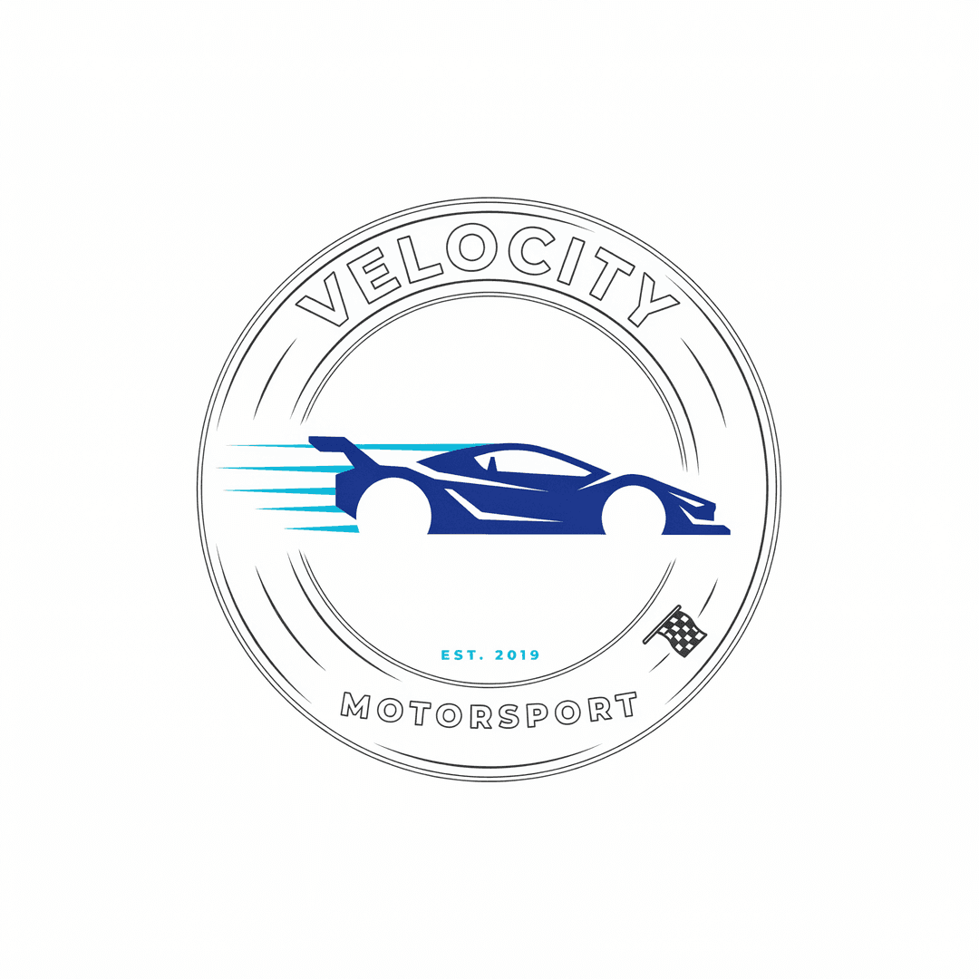 blue race car logo