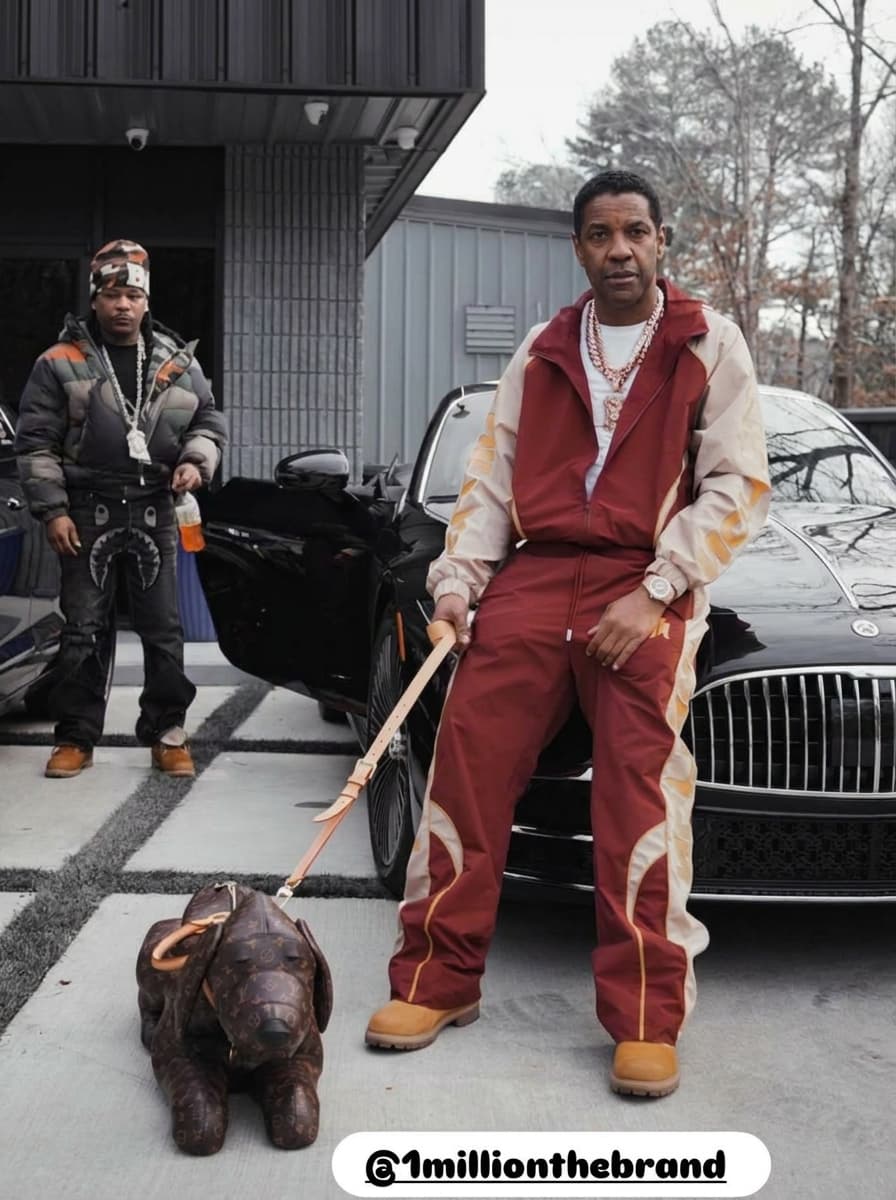 Use the provided image as the base reference. Maintain the exact same environment lighting, camera angle, pose, outfit structure, and composition from the original image.
Replace the original subject with Denzel Washington,Movie Actor wearing outfits attached