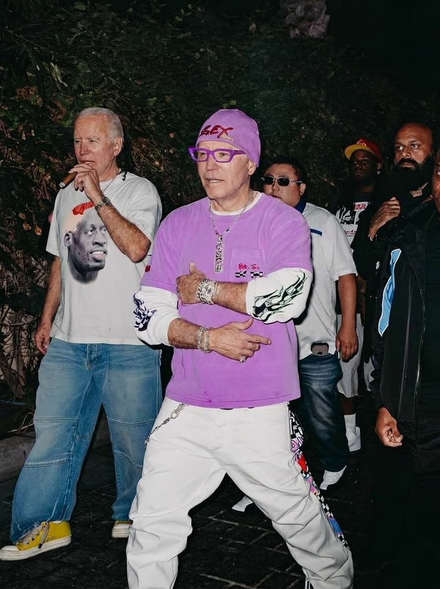 Use the provided image as the base reference. Maintain the exact same environment lighting, camera angle, pose, outfit structure, and composition from the original image.
Replace the original subject with Joe Biden,Political Leader wearing outfits attached