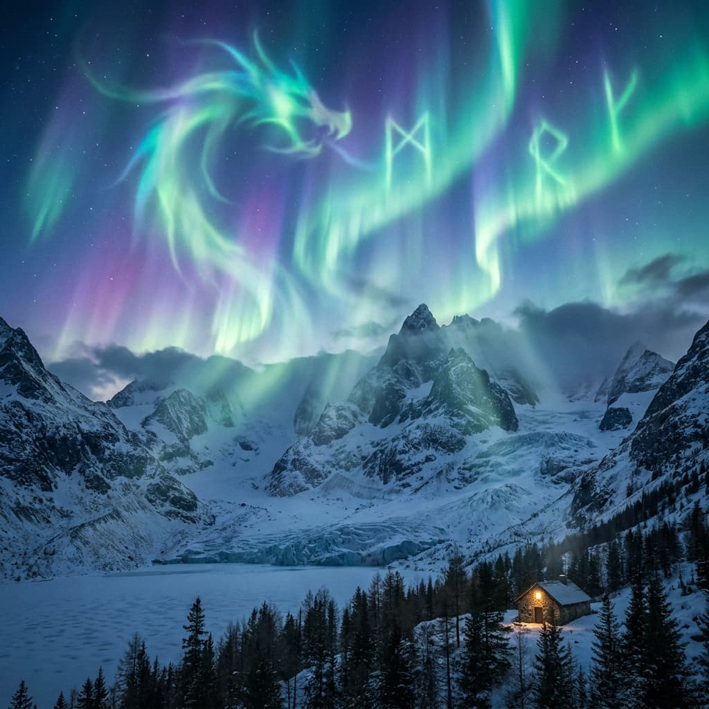 A magical aurora over snow-capped mountains at twilight, cinematic 4K, volumetric lighting, ultra-detailed landscape photography
