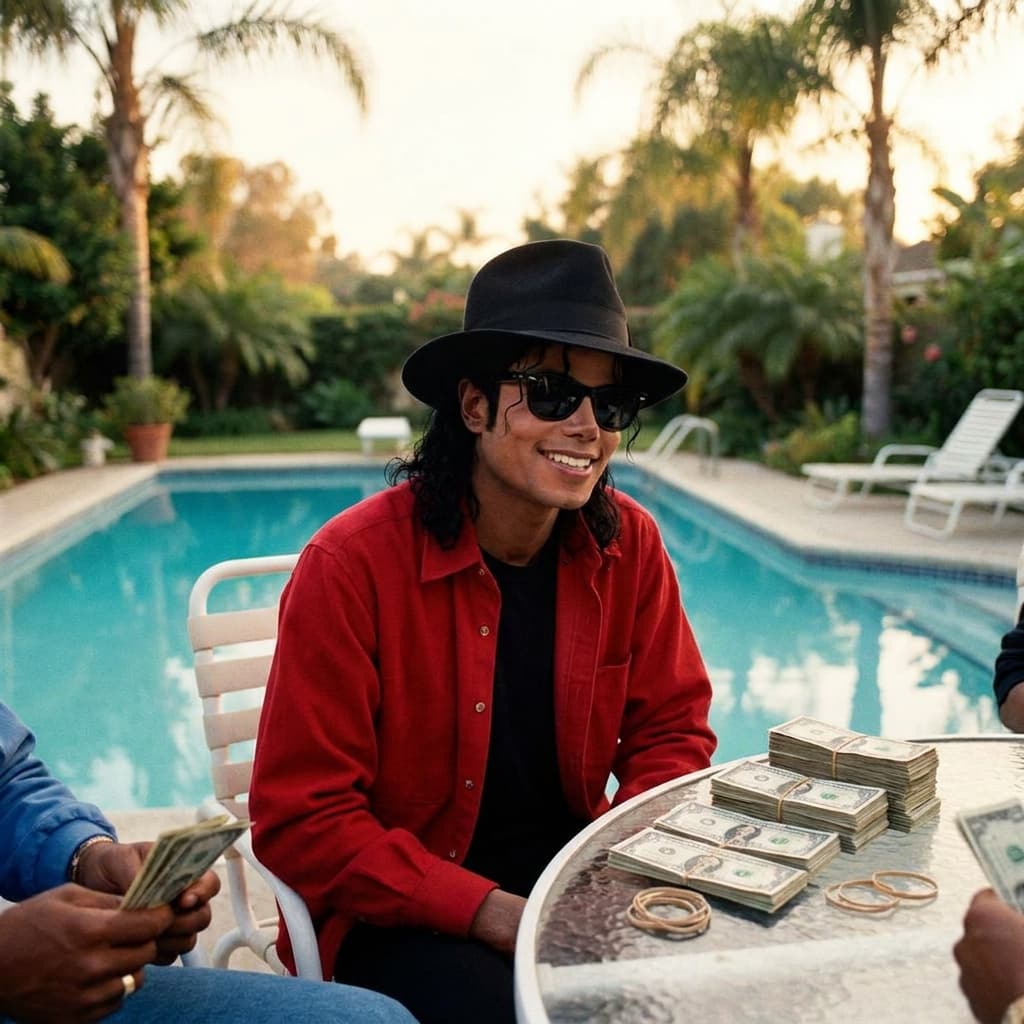 Michael jackson outside by the pool hood money with good