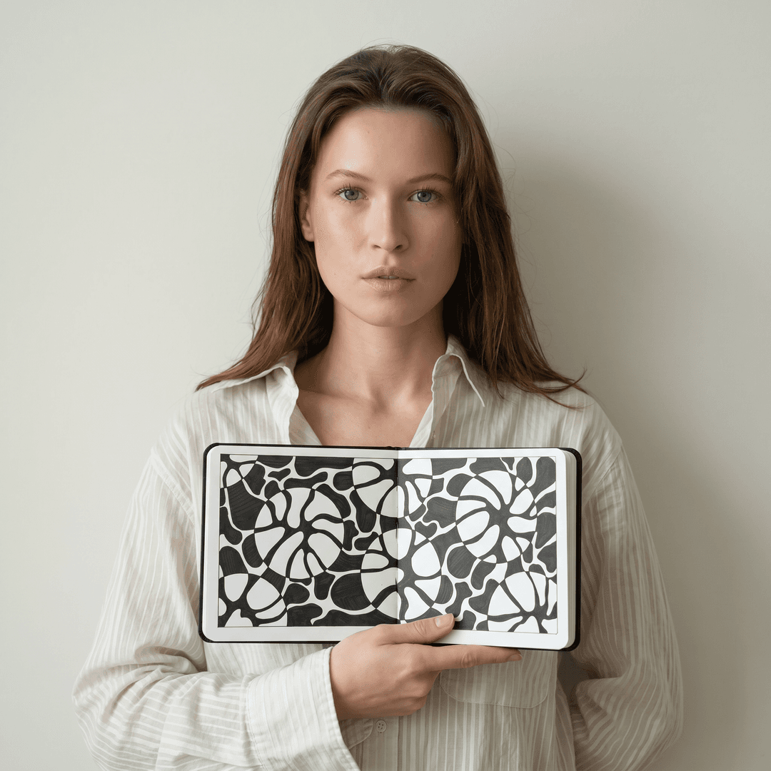 A medium shot captures the person in the uploaded reference image (DO NOT TOUCH FACE) from the chest up, angled slightly to the left. на ней белый шелковый открытый халат который сполз с ее плечь. девушка тело прикрывает руками. Long, straight, hair cascades over their left shoulder and down their back. The background is a softly lit, modern interior, with a blurred view of a bed and a closet door visible on the right. The lighting is soft and diffused, coming from the front and slightly to the left, creating subtle highlights on the skin and fabric. The camera is at eye level, with a shallow depth of field that blurs the background.