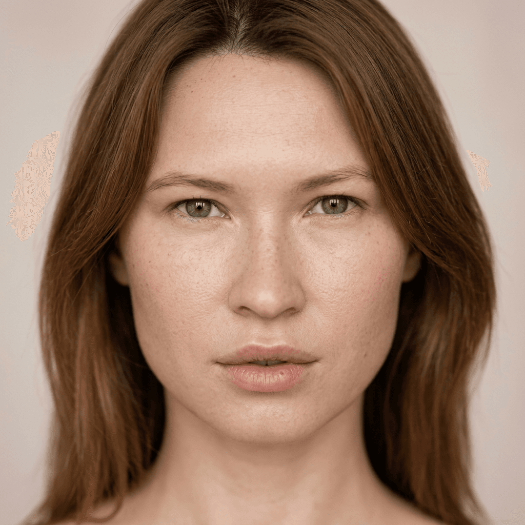 a high-quality portrait of the person in the uploaded reference image (DO NOT TOUCH FACE). смотрит прямо в камеру. зеленые глаза. без лишних эллементов в кадре