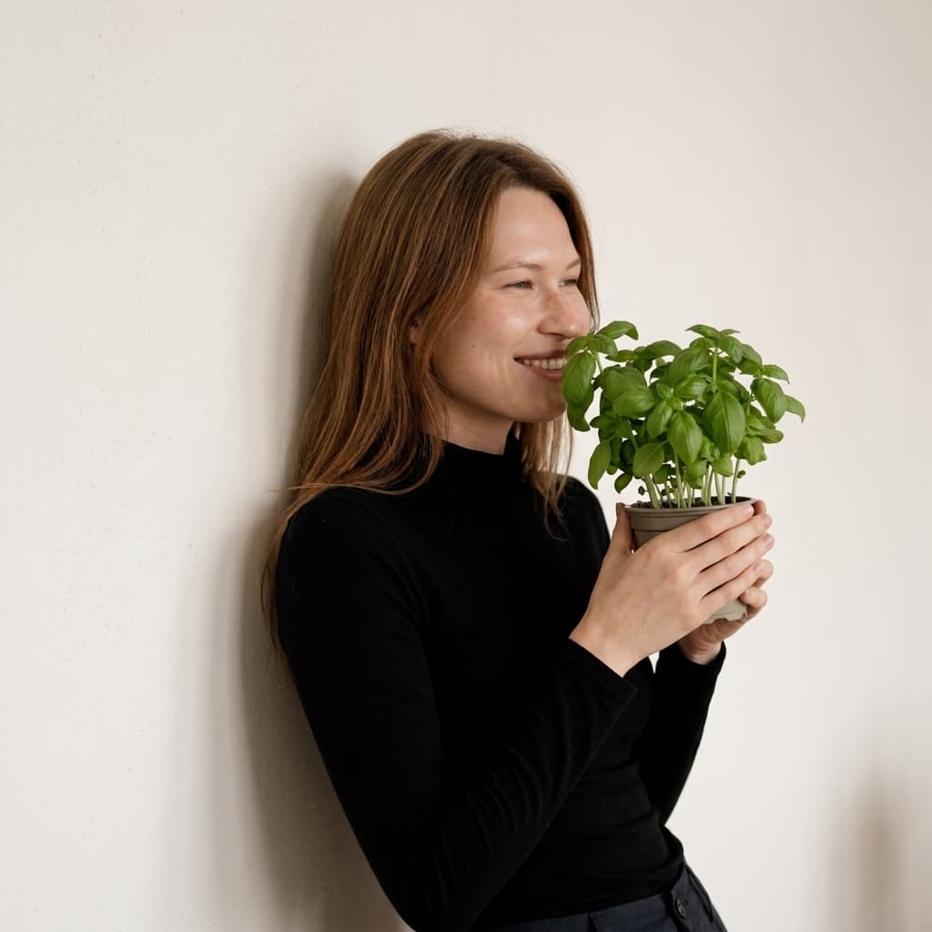 A medium shot captures a figure leaning against a plain, light-colored wall, uploaded reference image (DO NOT TOUCH FACE). The figure wears a form-fitting, long-sleeved, full-body jumpsuit made of прозрачной ткани. A dark zipper runs vertically up the center of the jumpsuit from the mock neckline to the crotch, revealing the contours of the body beneath. The figure's body is angled slightly away from the camera, with the left arm resting against the textured wall and the right arm hanging loosely at their side. The composition is tight, with the wall occupying the right side of the frame and a large negative space on the left. The lighting is soft and directional, originating from the left, casting gentle shadows on the wall and highlighting the curves and texture of the figure's form. The camera is positioned at eye level, utilizing a 24-28mm equivalent lens perspective that introduces subtle edge distortion. The background is minimalist, featuring only the textured, off-white wall and the sharp corner where it meets an adjacent wall. The overall aesthetic is photorealistic and sophisticated, with a focus on form and texture.
