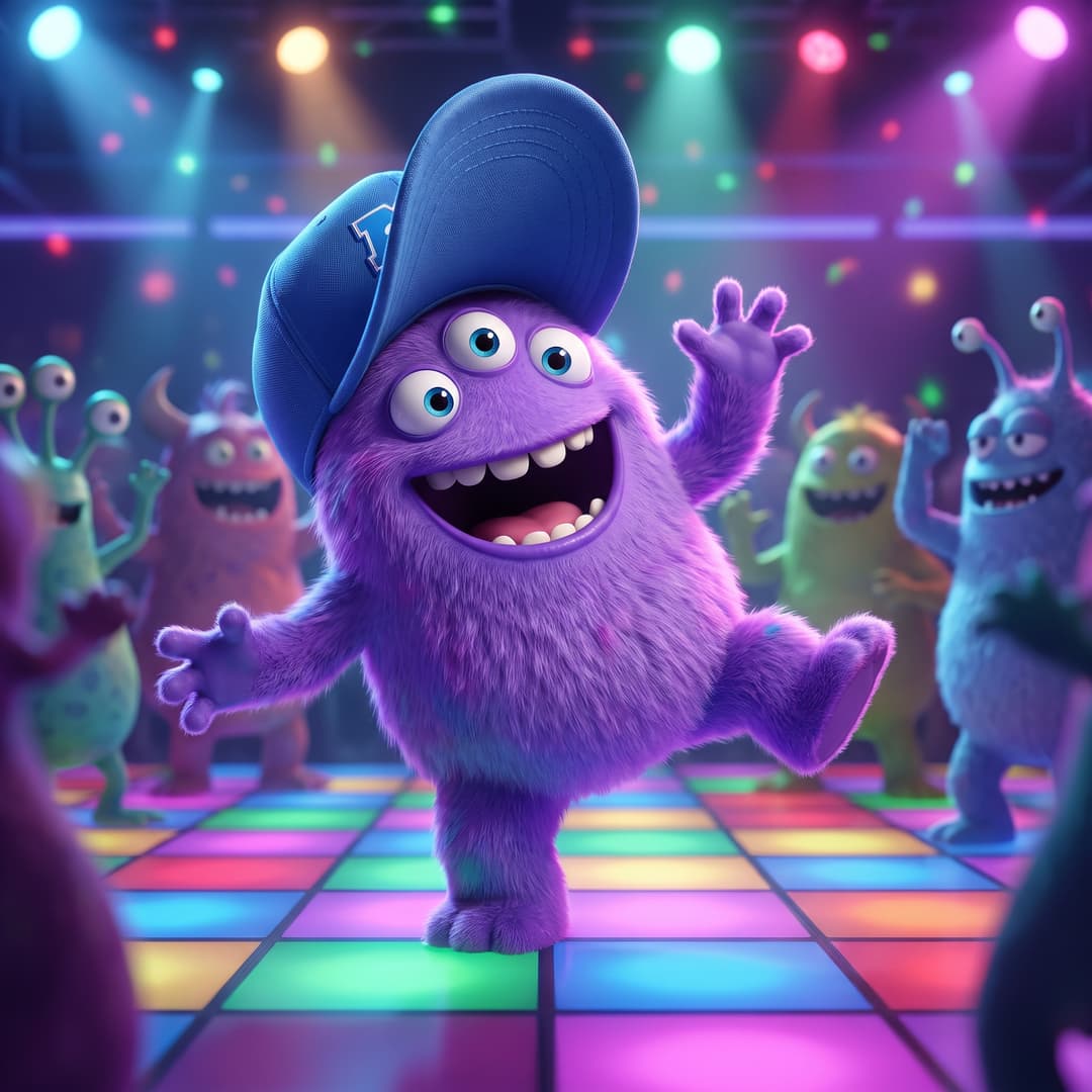 Create me monster ink character dancing 